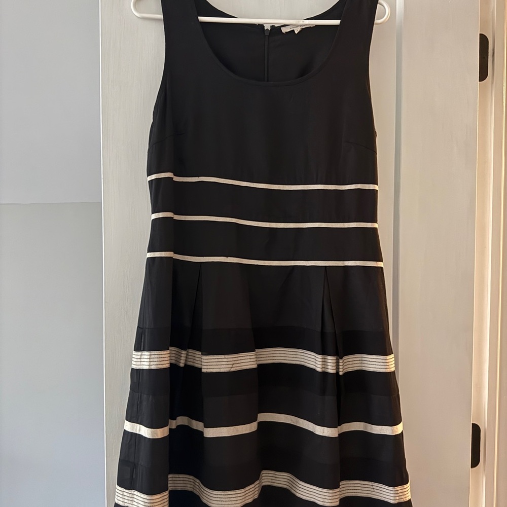 41 Hawthorne Black and Ivory Striped Dress